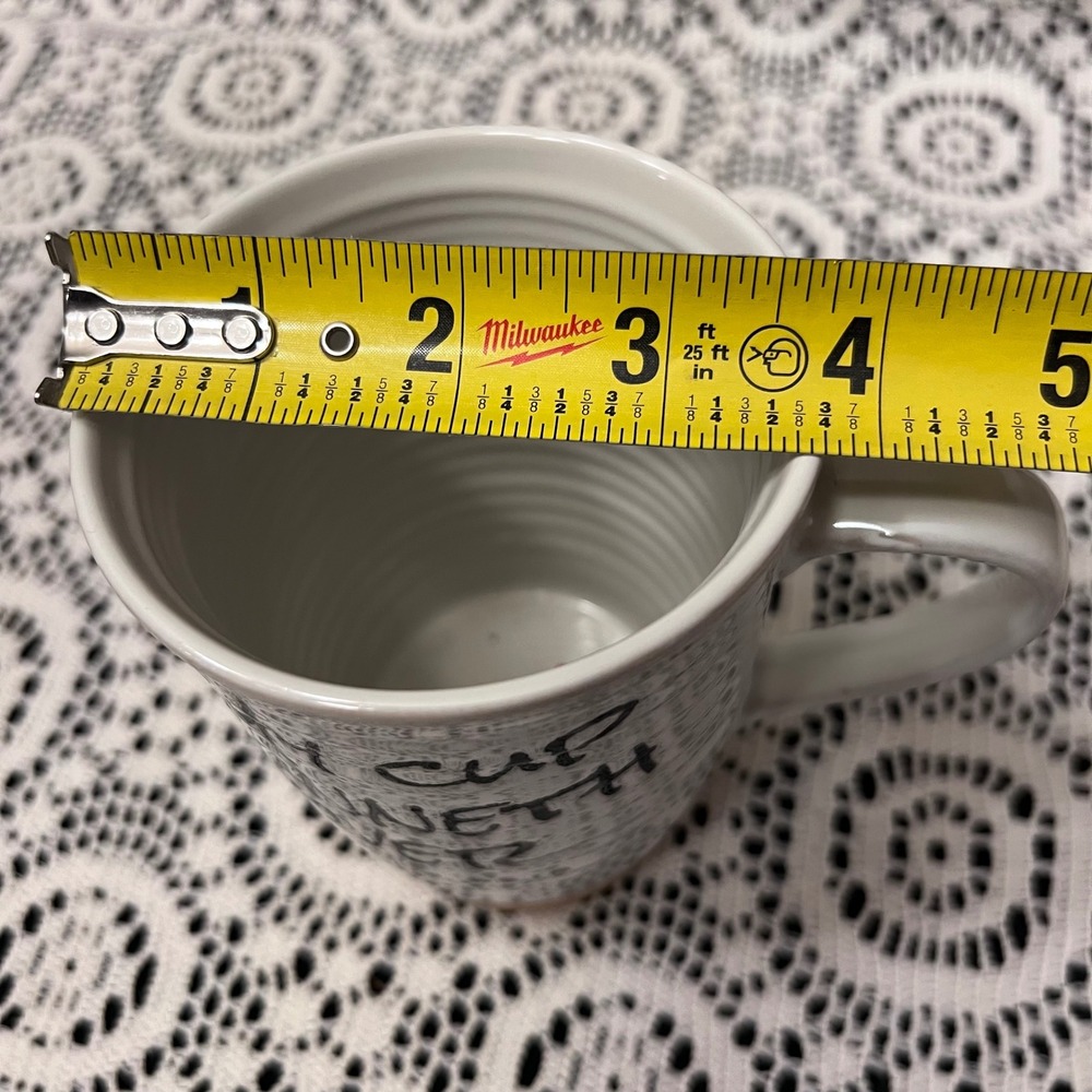 Bible Scripture Stoneware Coffee Mug | Psalm 23:5 My Cup Runneth Over - Picture 4 of 4